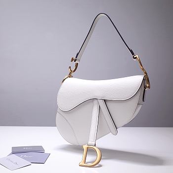 Dior Saddle Bag Latte Grained Calfskin M0446 Size 25.5cm