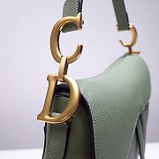 Dior Saddle Bag Latte Grained Calfskin In Green Size25.5x20x6.5 cm - 2
