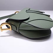 Dior Saddle Bag Latte Grained Calfskin In Green Size25.5x20x6.5 cm - 3