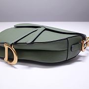 Dior Saddle Bag Latte Grained Calfskin In Green Size25.5x20x6.5 cm - 5