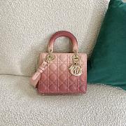 Lady Dior My Abcdior Bag In Pink Gradient Cannage Lambskin M0538 Size: 20×16.5×8cm - 1