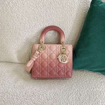 Lady Dior My Abcdior Bag In Pink Gradient Cannage Lambskin M0538 Size: 20×16.5×8cm