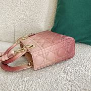 Lady Dior My Abcdior Bag In Pink Gradient Cannage Lambskin M0538 Size: 20×16.5×8cm - 3
