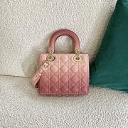 Lady Dior My Abcdior Bag In Pink Gradient Cannage Lambskin M0538 Size: 20×16.5×8cm - 5