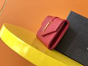 YSL Monogram Envelope Bag In Vinyle Shiny Red 651026 Size: 13,5cm  - 2