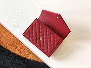 YSL Monogram Envelope Bag In Vinyle Shiny Red 651026 Size: 13,5cm  - 3