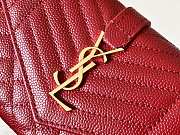 YSL Monogram Envelope Bag In Vinyle Shiny Red 651026 Size: 13,5cm  - 4