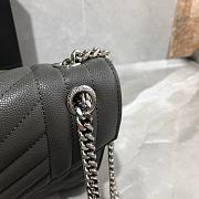 YSL Envelope Medium Bag In Mix Matelassé Grain De Poudre Embossed Leather 487206 Size: 24×17.5×6cm - 2