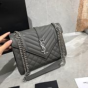 YSL Envelope Medium Bag In Mix Matelassé Grain De Poudre Embossed Leather 487206 Size: 24×17.5×6cm - 5