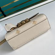 Gucci White Leather Padlock Bee Star Small Shoulder Bag ‎‎20cm  - 3