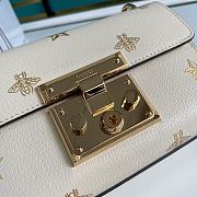 Gucci White Leather Padlock Bee Star Small Shoulder Bag ‎‎20cm  - 4