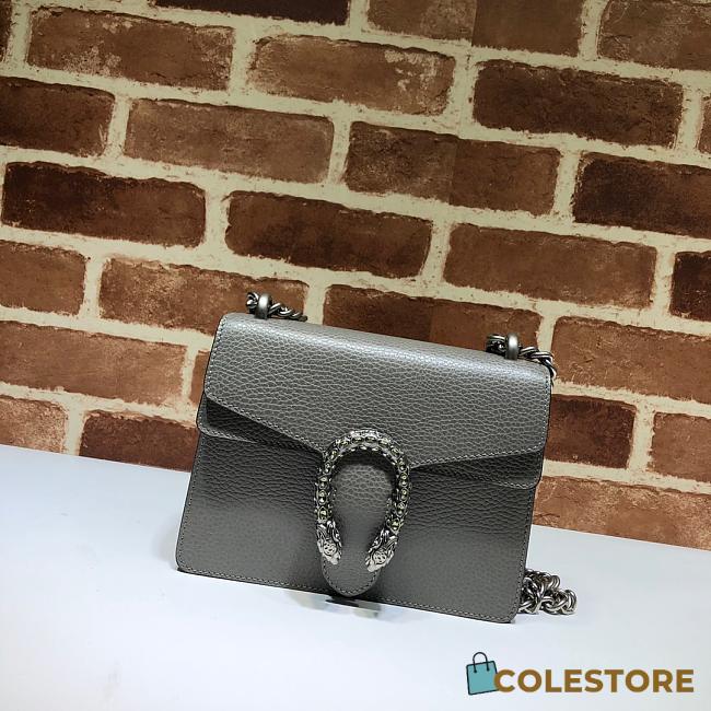 Gucci Dionysus Leather Mini Bag In Dusty Grey 421970 Size:20x15.5x5cm - 1