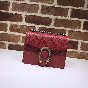 Gucci Hibicus Red Leather Dionysus Mini Bag 421970 Size 20cm