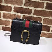 Gucci Black Leather Dionysus Mini Bag With Silver Gold Tone 421970 Size 20cm - 1