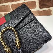 Gucci Black Leather Dionysus Mini Bag With Silver Gold Tone 421970 Size 20cm - 5