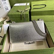 Gucci Dionysus Small Shoulder Bag In Silver Lamé Leather 499623 Size 25cm - 5