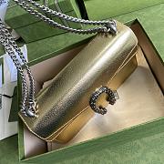 Gucci Dionysus Small Shoulder Bag In Gold Lamé Leather 499623 Size 25cm. - 4