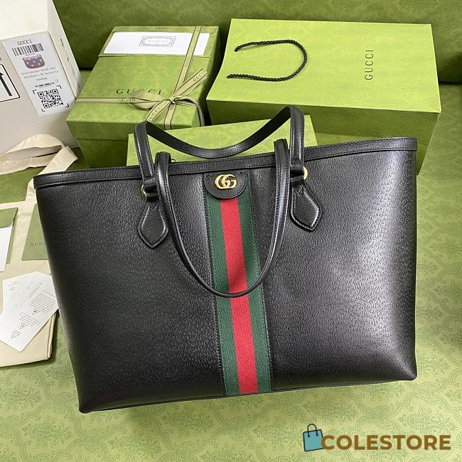 Gucci Ophidia Medium Tote In Black Leather 631685 Size: 38x28x14cm - 1