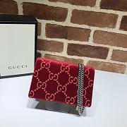 Gucci Dionysus GG Velvet Super Mini Bag In Red Velvet 16.5cm - 4