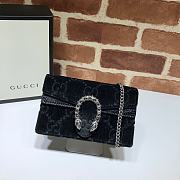 Gucci Dionysus GG Velvet Super Mini Bag In Black Velvet 16.5cm - 1