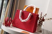 Louis Vuitton Onthego Monogram Medium Tote Bag In Red 28cm - 5