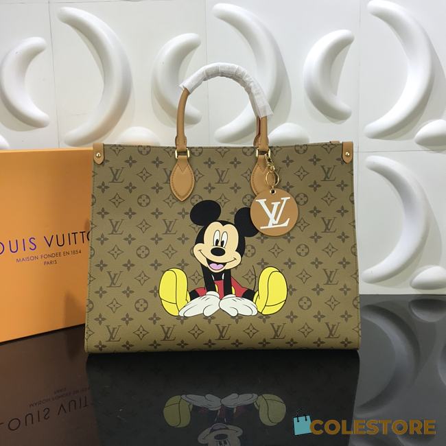 Louis Vuitton Monogram Reverse Canvas Onthego Mickey Mouse M44576 41cm - 1