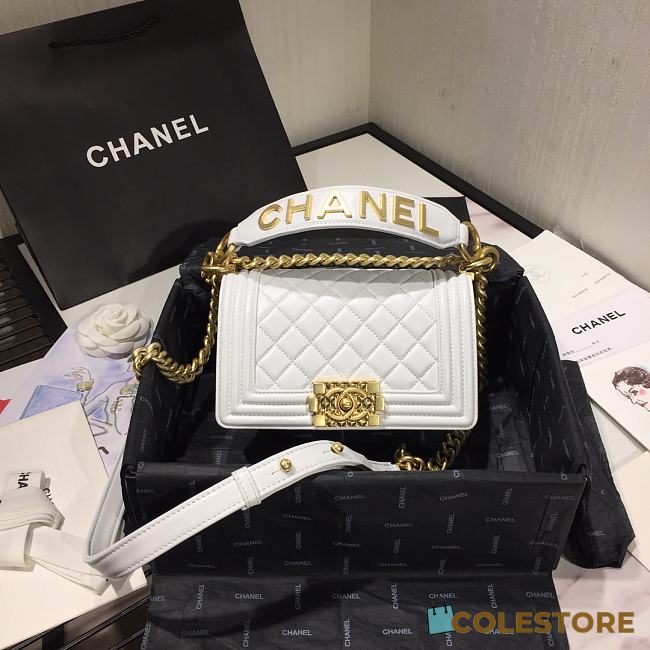 Chanel Leboy 2020 Hanbag In White Size 20cm - 1