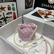 Chanel Mini Drawstring Bag Artificial Pearl & Gold Alloylight Pink AS2529 Size 12x12x12cm - 2