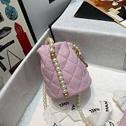 Chanel Mini Drawstring Bag Artificial Pearl & Gold Alloylight Pink AS2529 Size 12x12x12cm - 3