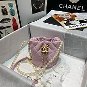 Chanel Mini Drawstring Bag Artificial Pearl & Gold Alloylight Pink AS2529 Size 12x12x12cm - 4