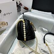 Chanel Mini Drawstring Bag Artificial Pearl & Gold Black AS2529 Size 12x12x12cm - 2