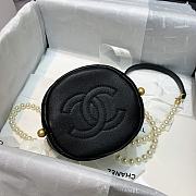 Chanel Mini Drawstring Bag Artificial Pearl & Gold Black AS2529 Size 12x12x12cm - 4