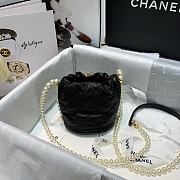 Chanel Mini Drawstring Bag Artificial Pearl & Gold Black AS2529 Size 12x12x12cm - 5