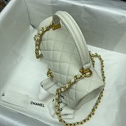 Chanel Mini Flap Bag With Top Handle In White AS2431 Size13×20×9cm - 2
