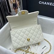 Chanel Mini Flap Bag With Top Handle In White AS2431 Size13×20×9cm - 3
