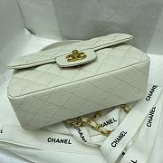 Chanel Mini Flap Bag With Top Handle In White AS2431 Size13×20×9cm - 5