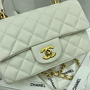 Chanel Mini Flap Bag With Top Handle In White AS2431 Size13×20×9cm - 6