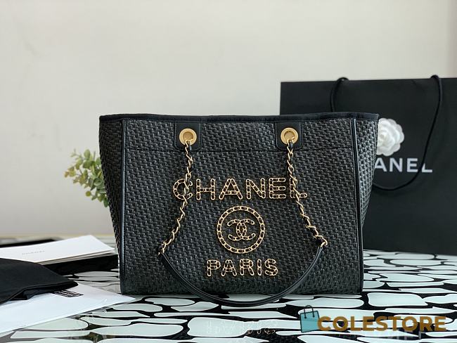 Chanel Deauville Tote Bag Summer 2021 Collection Large Black Size 38cm - 1