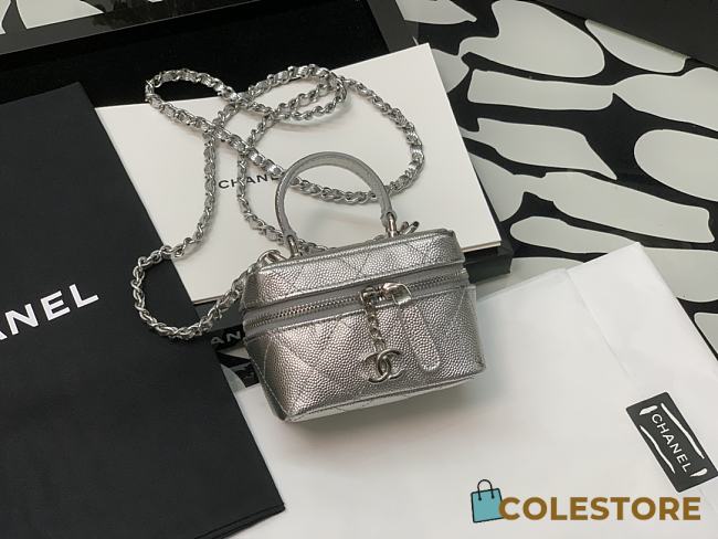 Chanel Small Classic Box 2020 With Chain In Grey Size 8.5×11×7cm  - 1
