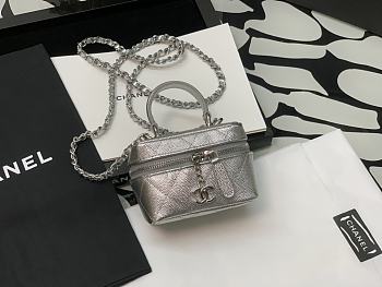 Chanel Small Classic Box 2020 With Chain In Grey Size 8.5×11×7cm 