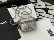 Chanel Small Classic Box 2020 With Chain In Grey Size 8.5×11×7cm  - 5