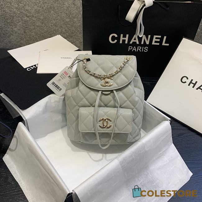 Chanel Classic Flap Quilted Backpack Caviar Bag 1553 Size: 21.5X24X12cm - 1