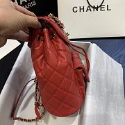 Chanel Classic Flap Quilted Backpack Caviar Bag In Red AS1371 Size: 21.5X24X12cm - 6