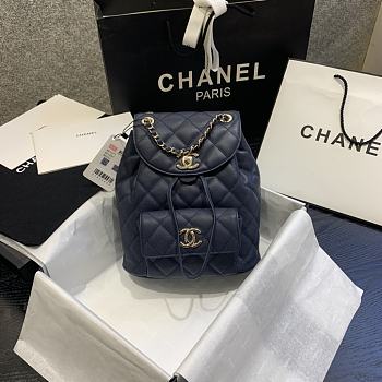 Hanel Classic Flap Quilted Backpack Caviar Bag As1371 Size: 21.5x24x12cm