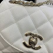 Chanel Classic Flap Quilted Backpack Caviar Bag In White AS1371 Size: 21.5x24x12CM - 3