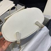 Chanel Classic Flap Quilted Backpack Caviar Bag In White AS1371 Size: 21.5x24x12CM - 5