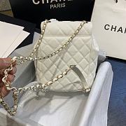 Chanel Classic Flap Quilted Backpack Caviar Bag In White AS1371 Size: 21.5x24x12CM - 6