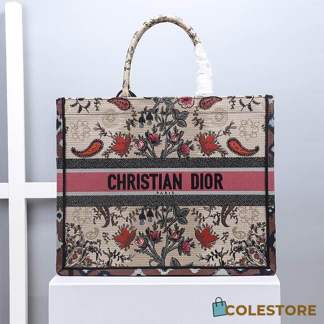 Dior Book Tote Multicolor Dior Flowers Embroidery M1286 Size 41.5x32x5cm - 1