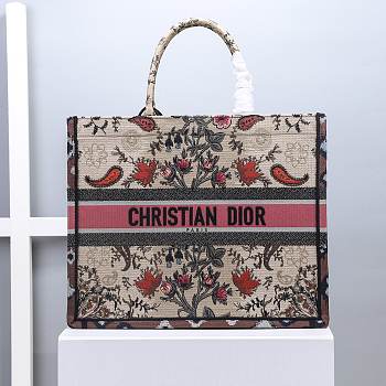 Dior Book Tote Multicolor Dior Flowers Embroidery M1286 Size 41.5x32x5cm