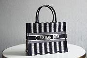 Dior Book Tote Blue D-Stripes Embroidery M1296 Size 36.5x28x16cm - 1